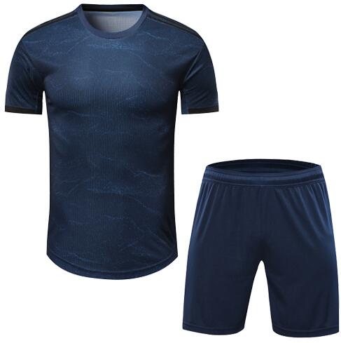 Real Madrid Style Customize Team Navy Soccer Jerseys Kit(Shirt+Short)